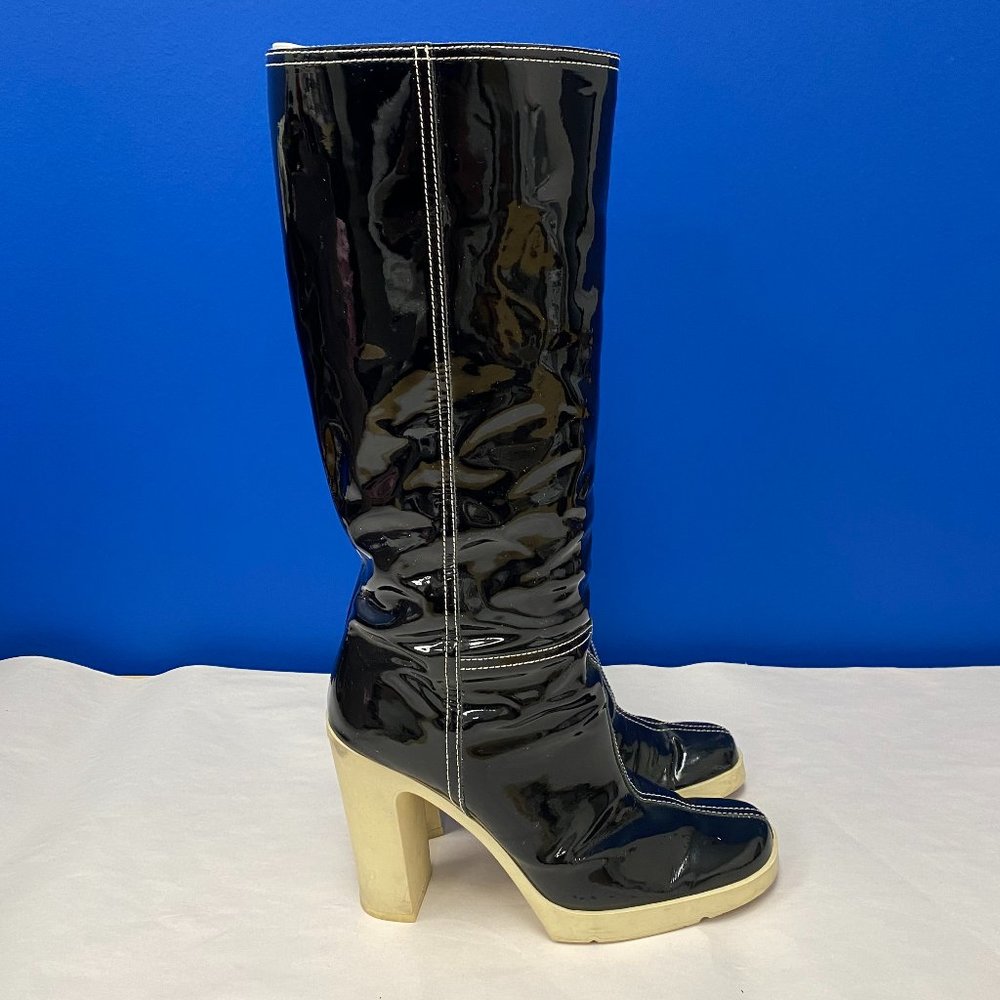 Miu Miu Block-Heel Boots, Size 37,5 - image 1